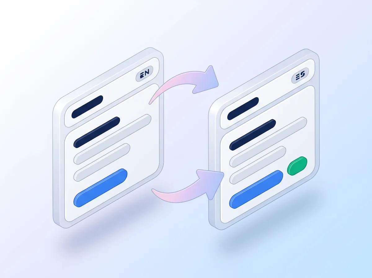 Configuración del espacio alternando entre interfaz en inglés y español